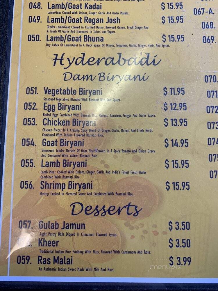 Bombay Palace By Lex - Lexington, KY menu_pic