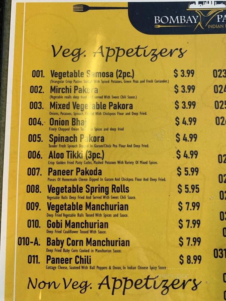 Bombay Palace By Lex - Lexington, KY menu_pic