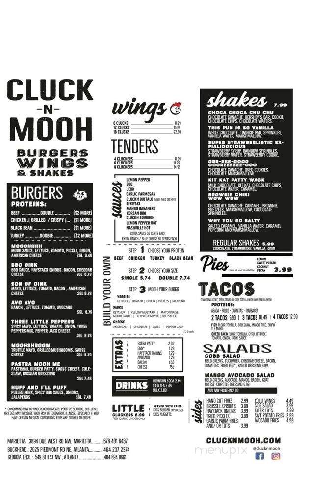 Cluck N Mooh - Atlanta, GA menu_pic