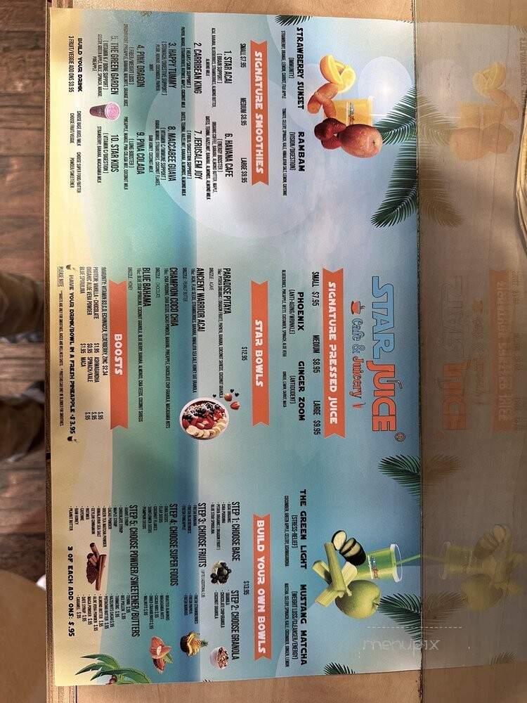 Star Juice - Los Angeles, CA menu_pic