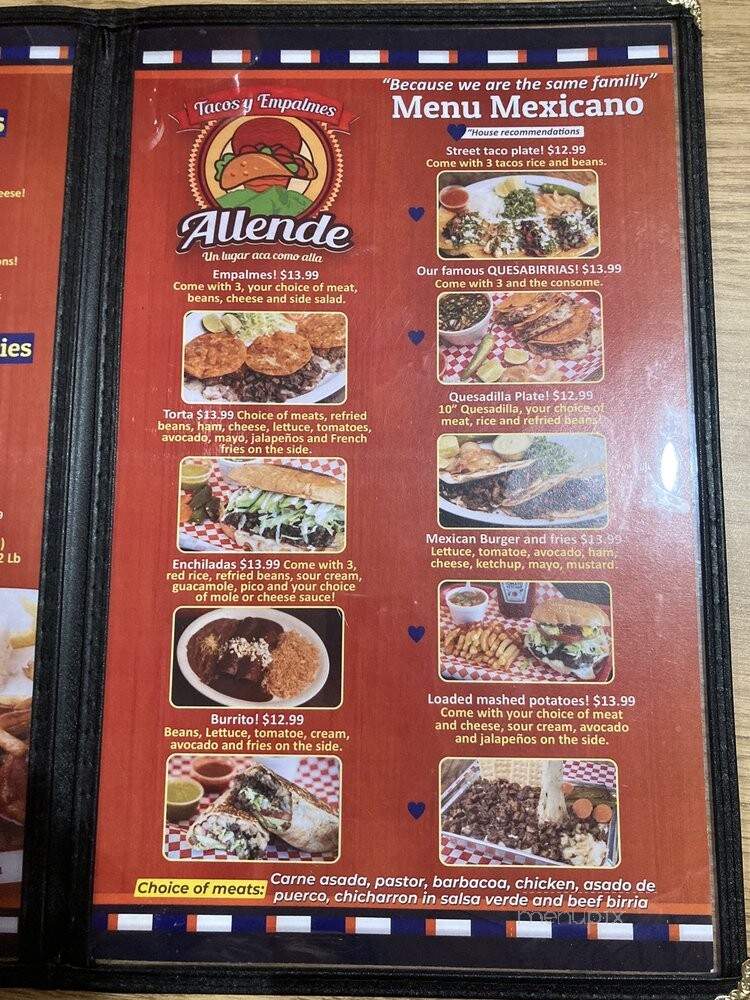 Tacos Y Empalmes Allende - Grand Prairie, TX menu_pic