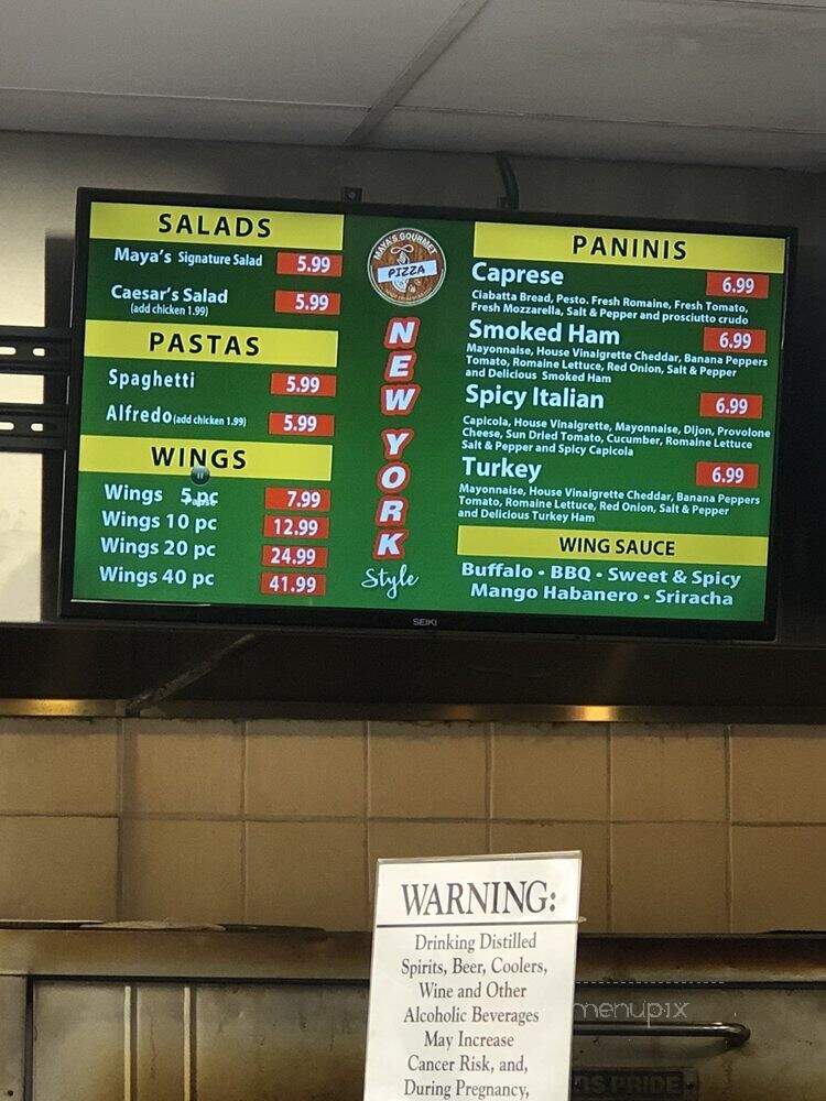 Maya's Gourmet Pizza - San Diego, CA menu_pic