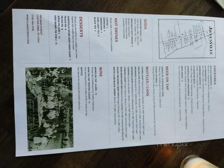 Classic Crust Pizza Bar - Clifton Park, NY menu_pic