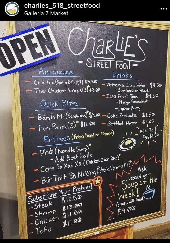 Charlie's StreetFood - Latham, NY menu_pic