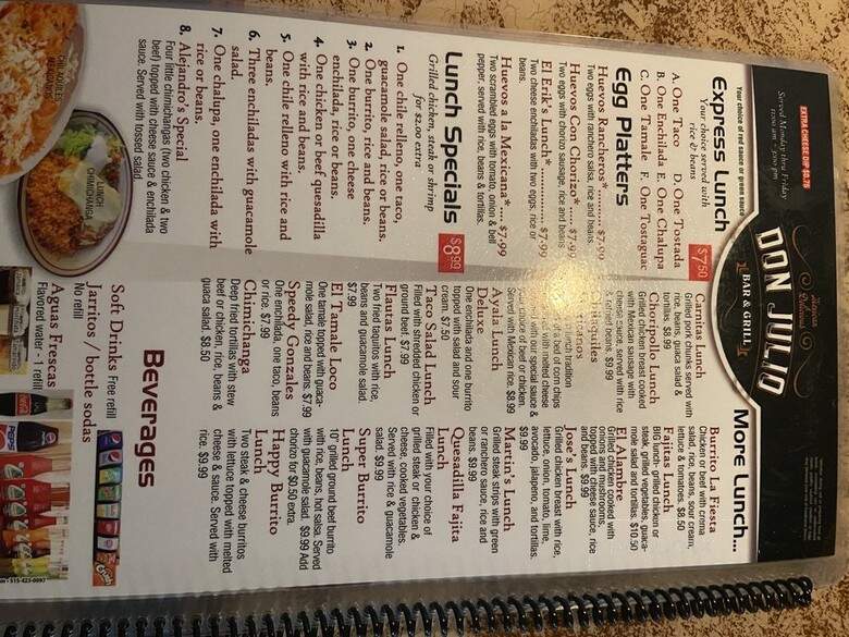 Don Julio Mexican Grill - Owasso, OK menu_pic