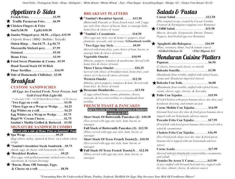 Santini's Deli and Grill - Bridgeport, CT menu_pic