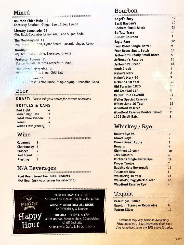 Proof Bar-BQ and Cocktails - Cleveland, OH