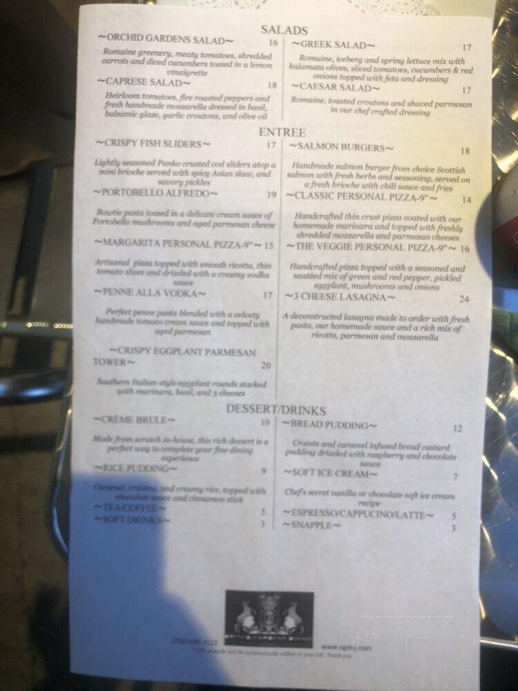 Orchid Gardens Dining - Ocean Township, NJ menu_pic