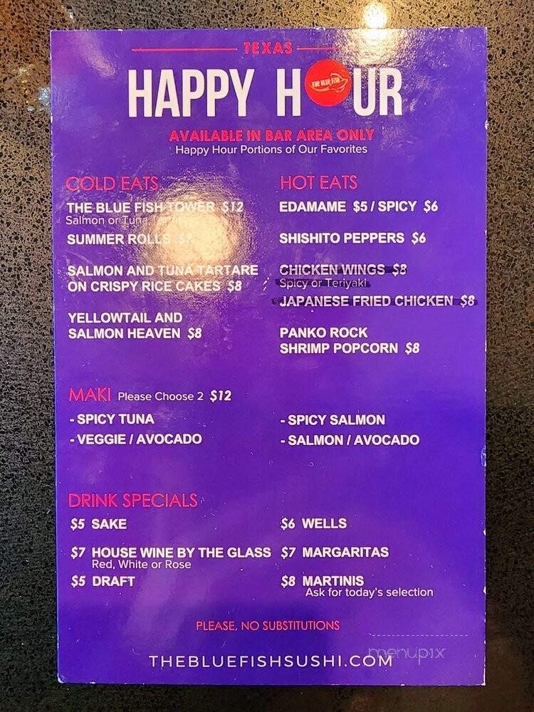 The Blue Fish - Irving, TX menu_pic