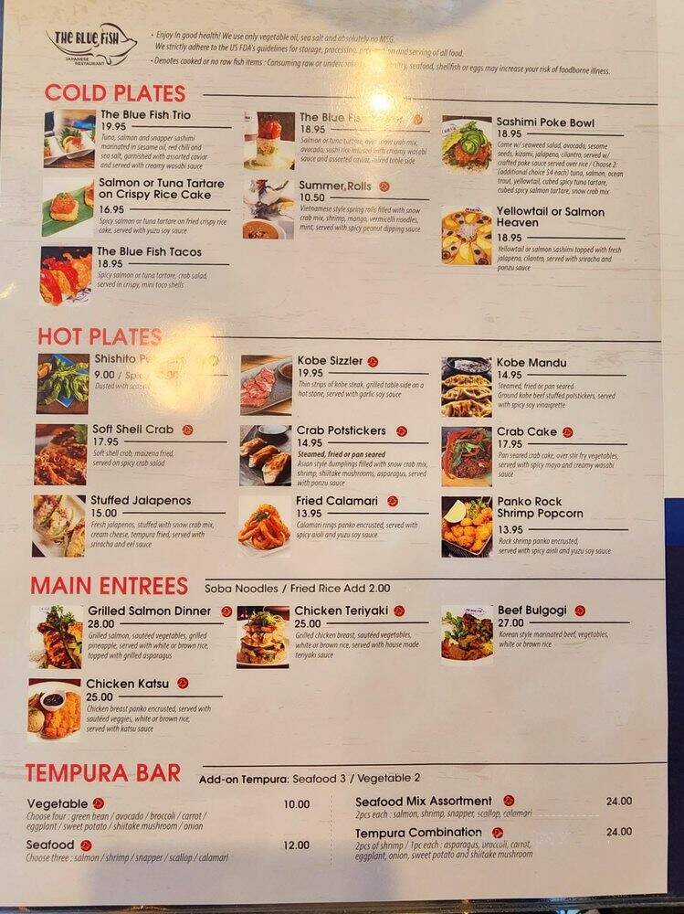 The Blue Fish - Irving, TX menu_pic