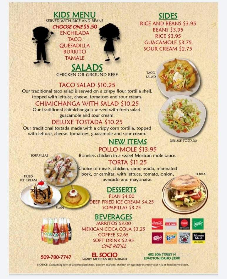 El Socio - Lewiston, ID menu_pic
