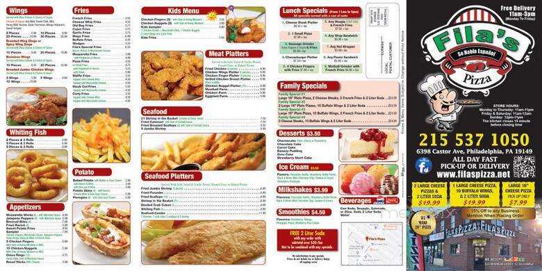 Filaspizza - Philadelphia, PA menu_pic
