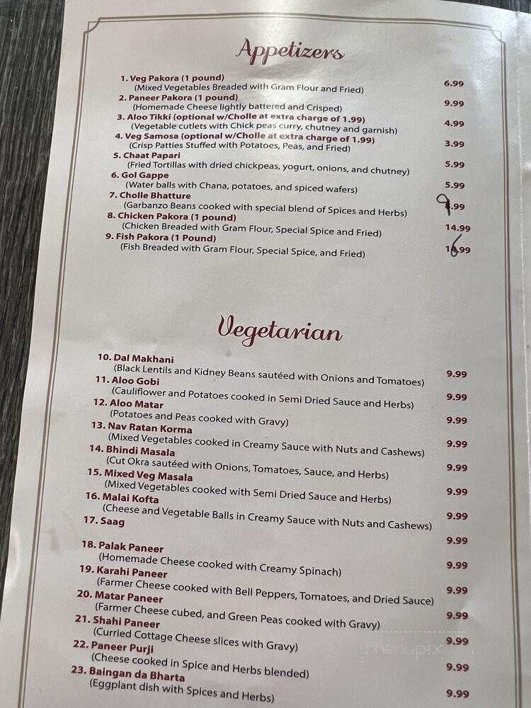 Daana Paani - Fresno, CA menu_pic