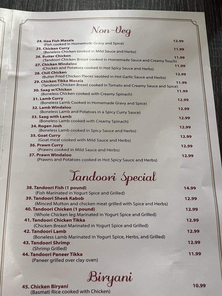 Daana Paani - Fresno, CA menu_pic