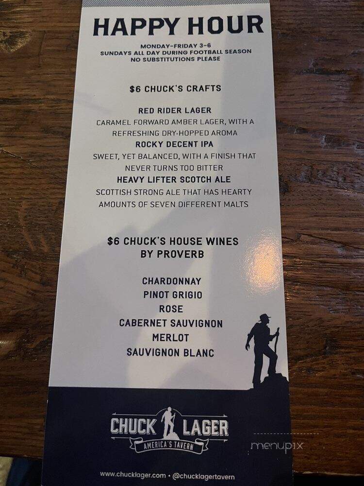 Chuck Lager, America's Tavern - Barrington, NJ menu_pic