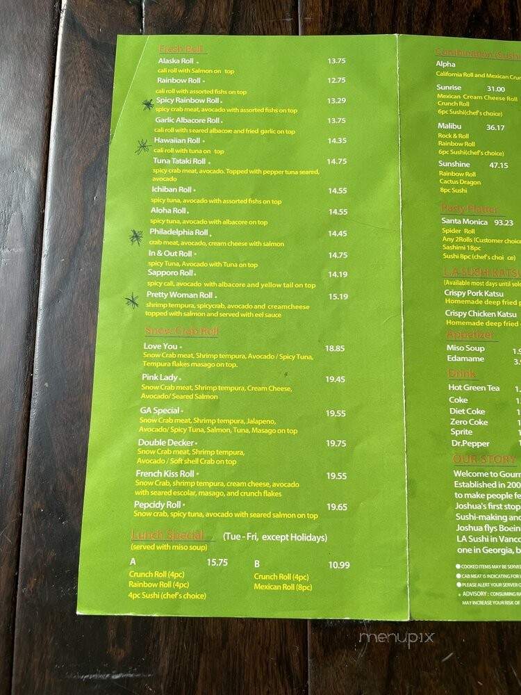 L.A Sushi - Suwanee, GA menu_pic