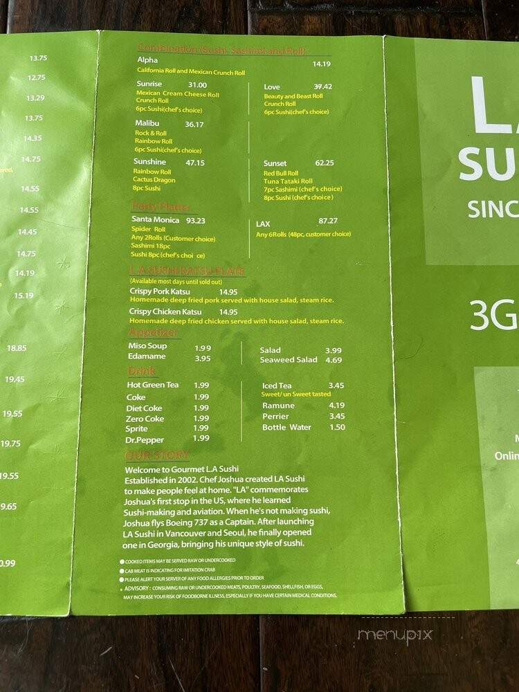 L.A Sushi - Suwanee, GA menu_pic