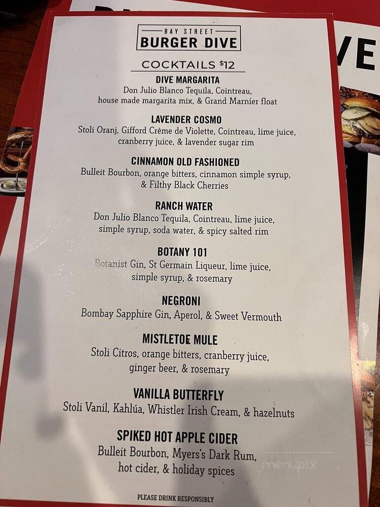 Burger Dive - Saint Paul, MN menu_pic