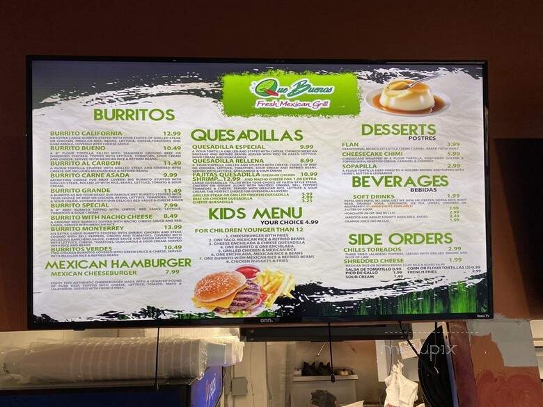 Quebuenos Fresh Mexican Grill - Portage, MI menu_pic