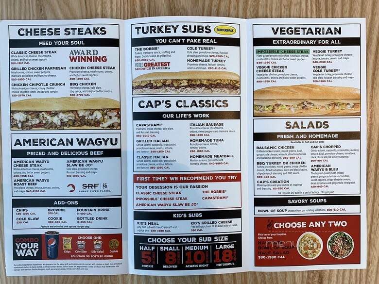Capriotti's Sandwich Shop - Clive, IA menu_pic