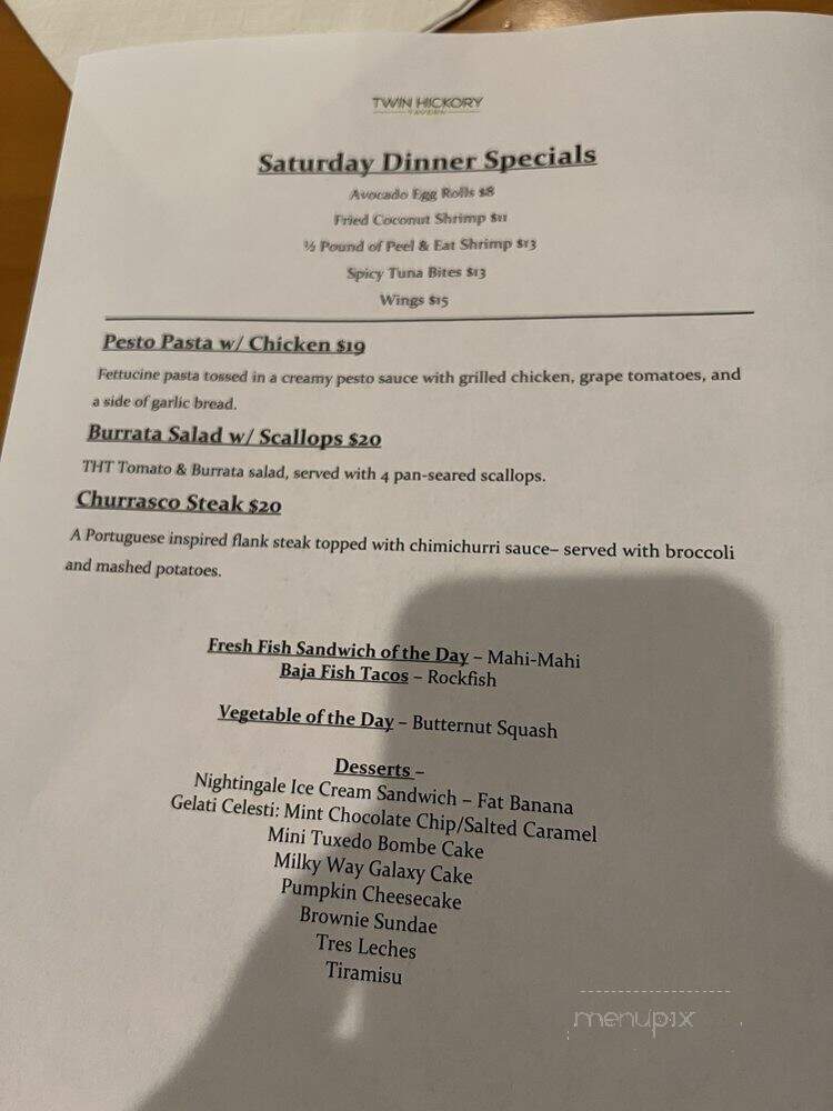 Twin Hickory Tavern - Glen Allen, VA menu_pic