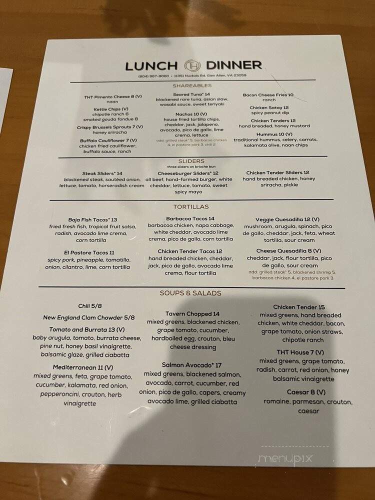 Twin Hickory Tavern - Glen Allen, VA menu_pic