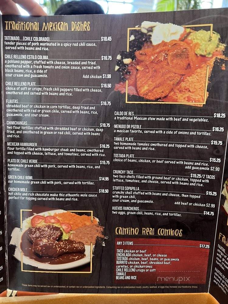 Camino Real Mexican Restaurant - Littleton, CO menu_pic