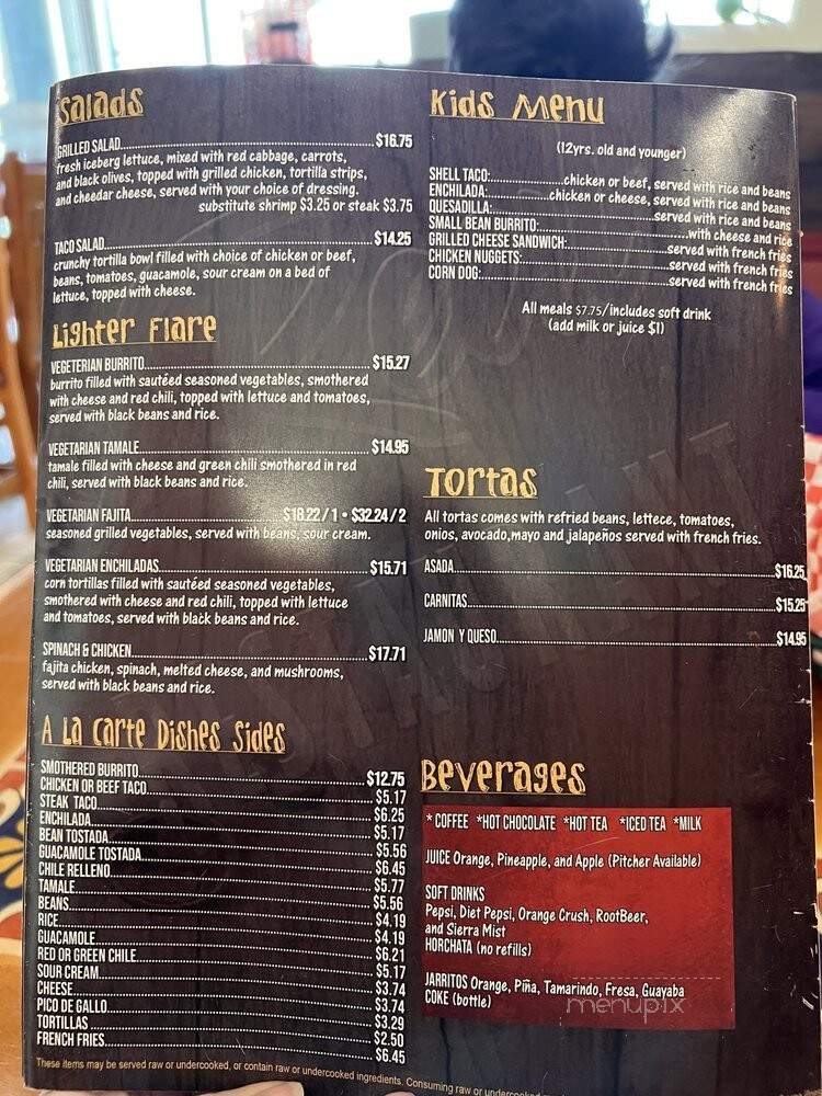 Camino Real Mexican Restaurant - Littleton, CO menu_pic