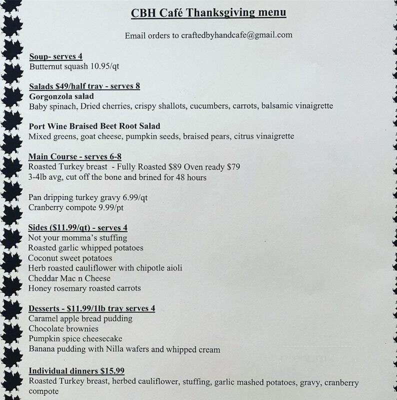 Crafted By Hand Cafe - New Haven, CT menu_pic