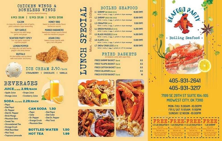 Seafood Party - Midwest City, OK menu_pic