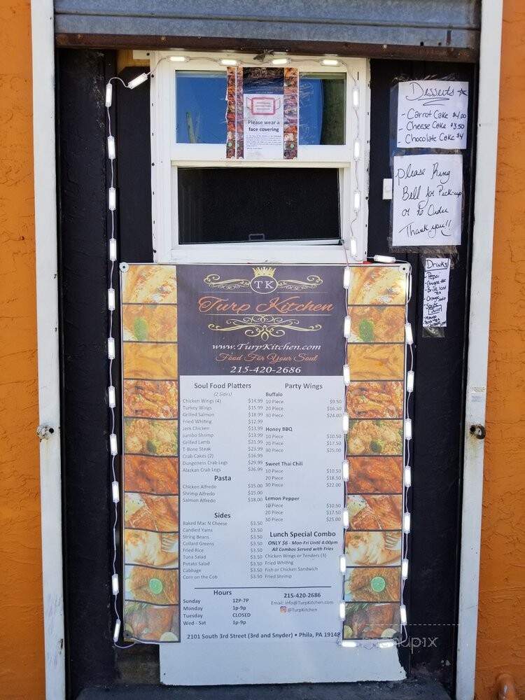 Turp's Kitchen - Philadelphia, PA menu_pic