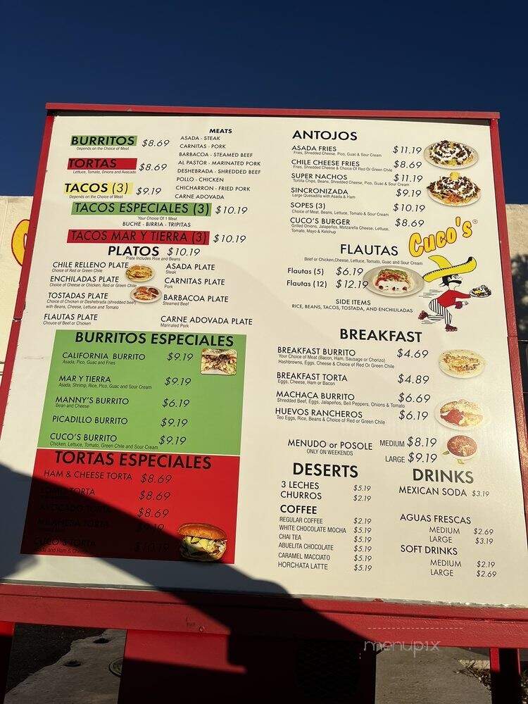 Cucos Kitchen - Albuquerque, NM menu_pic