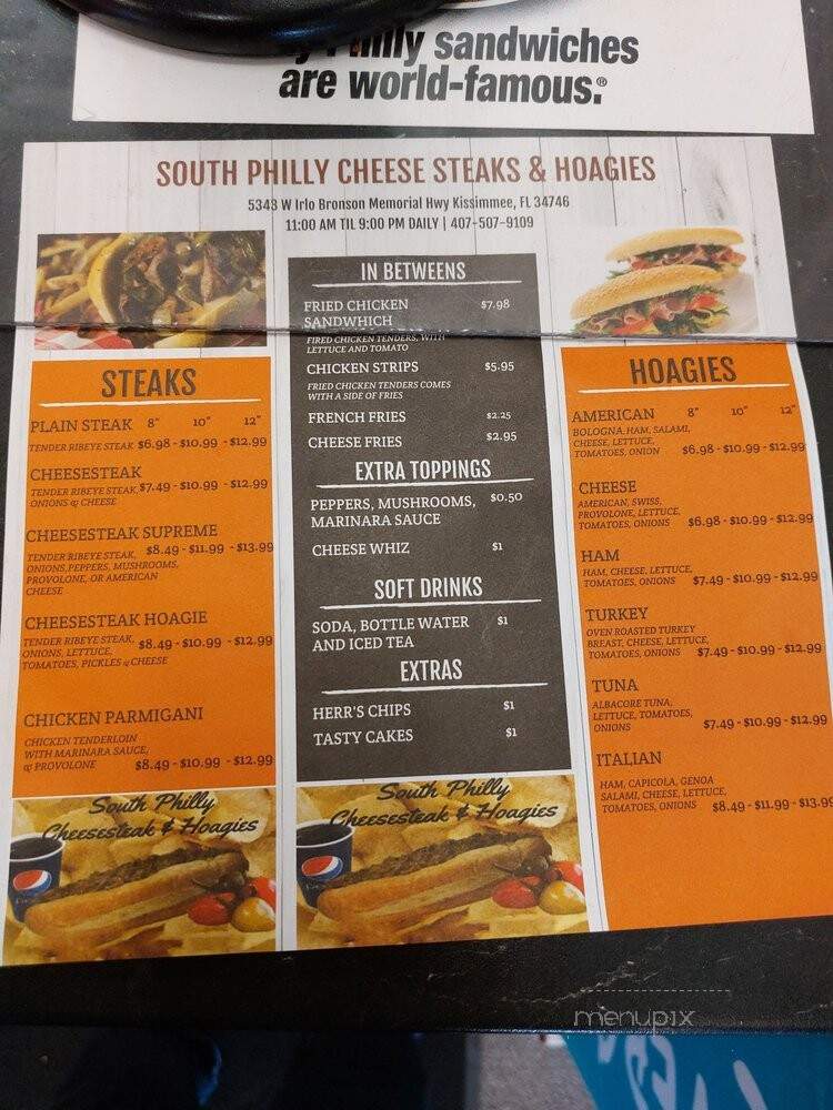 South Philly Cheese Steaks & Hoagies - Kissimmee, FL menu_pic