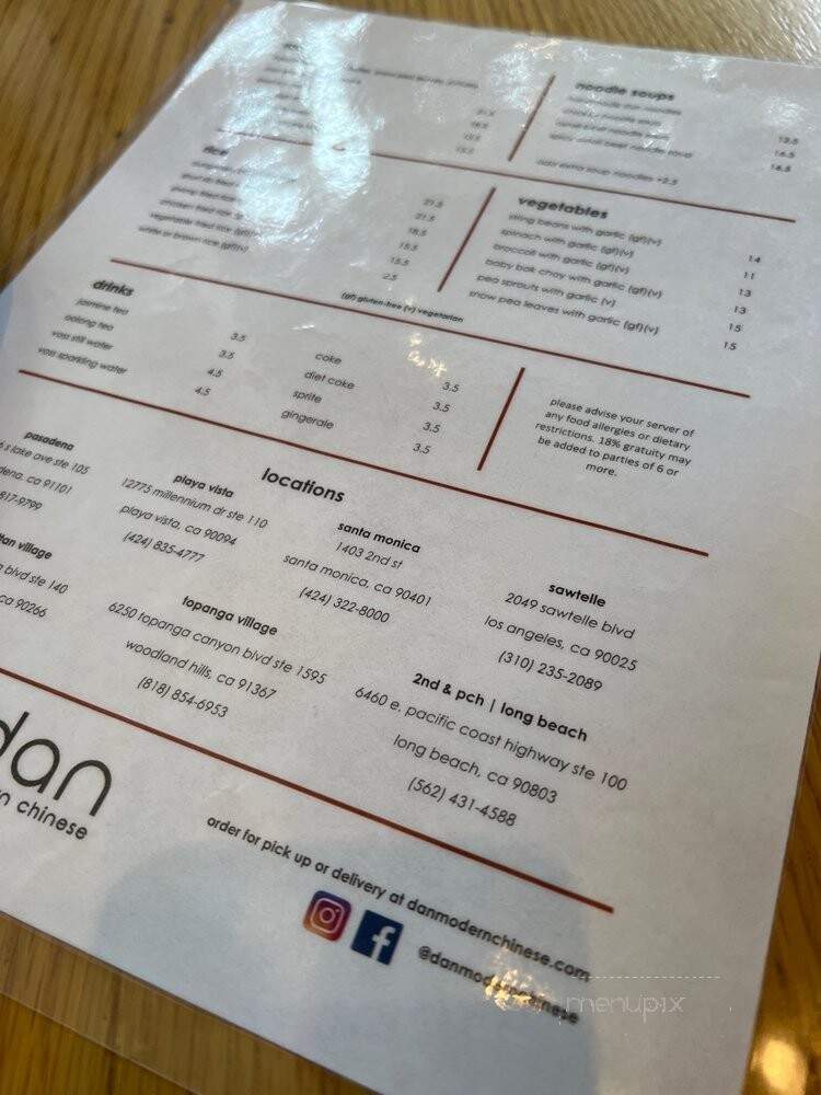 Dan Modern Chinese - Santa Monica, CA menu_pic