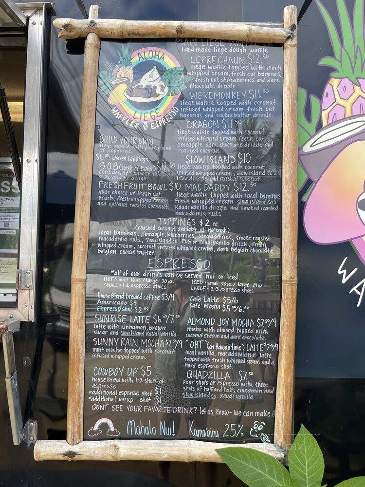 Aloha Liege Waffles & Espresso - Lihue, HI menu_pic