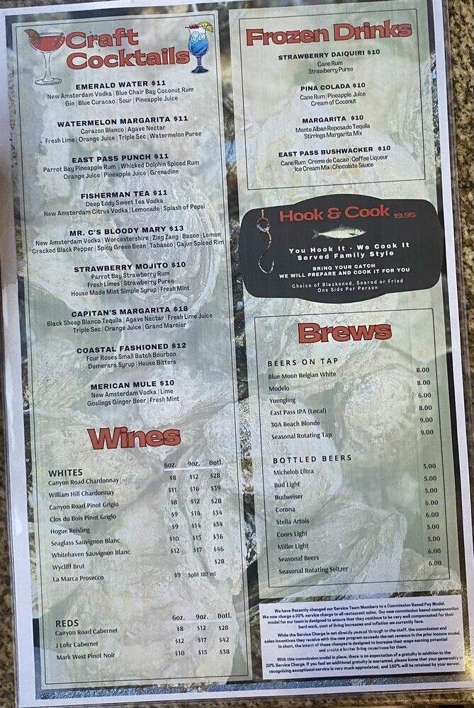East Pass Seafood & Oyster House - Destin, FL menu_pic