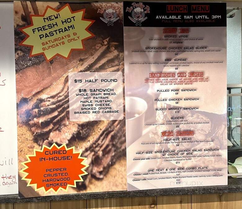The Portly Pig - Hartford, CT menu_pic