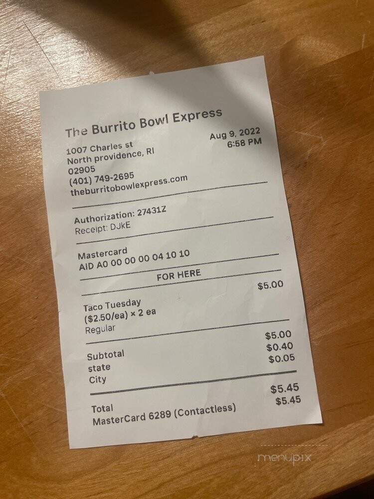 The Burrito Bowl Express - North Providence, RI