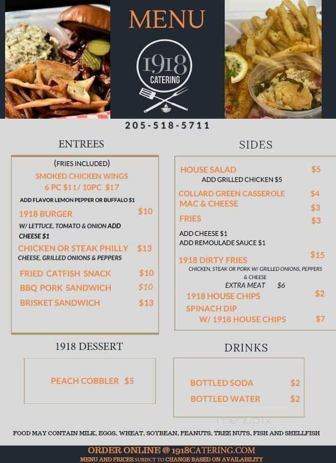 1918 Catering - Homewood, AL menu_pic