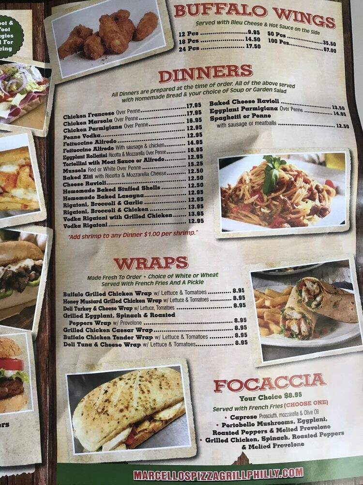 Marcello's Pizza-Grill - Philadelphia, PA menu_pic