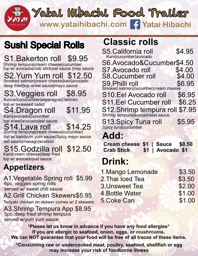 Yatai Hibachi - Harpers Ferry, WV menu_pic