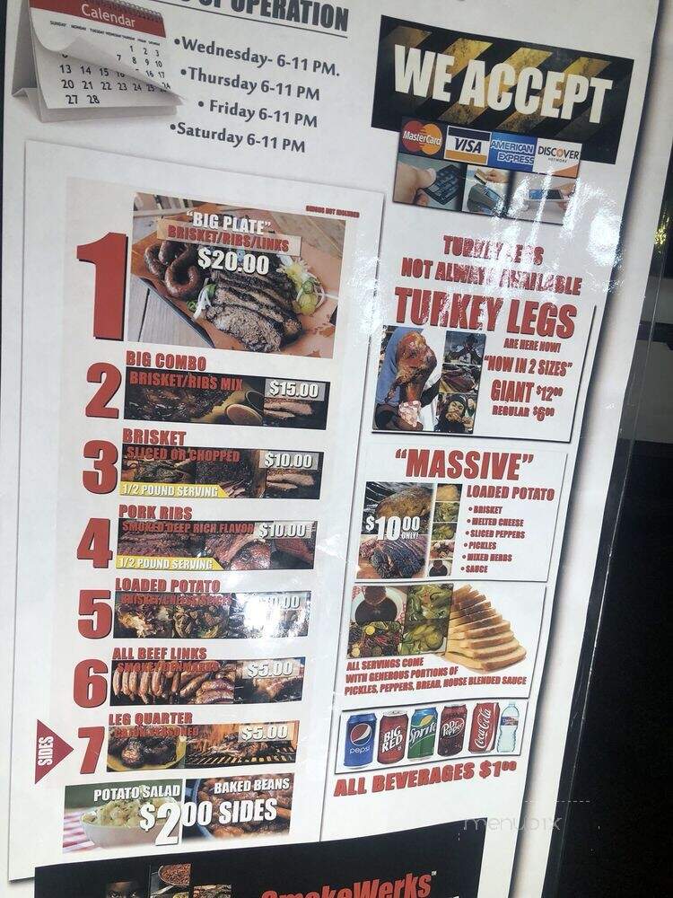 SmokeWerks - DeSoto, TX menu_pic