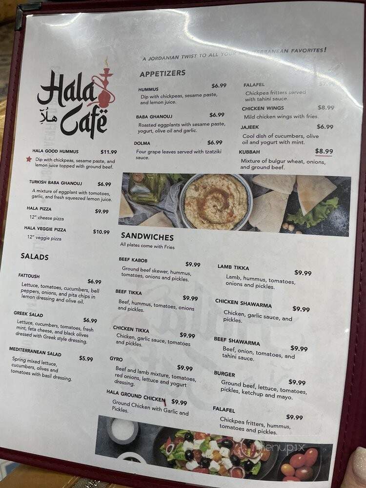 Hala cafe - San Antonio, TX menu_pic