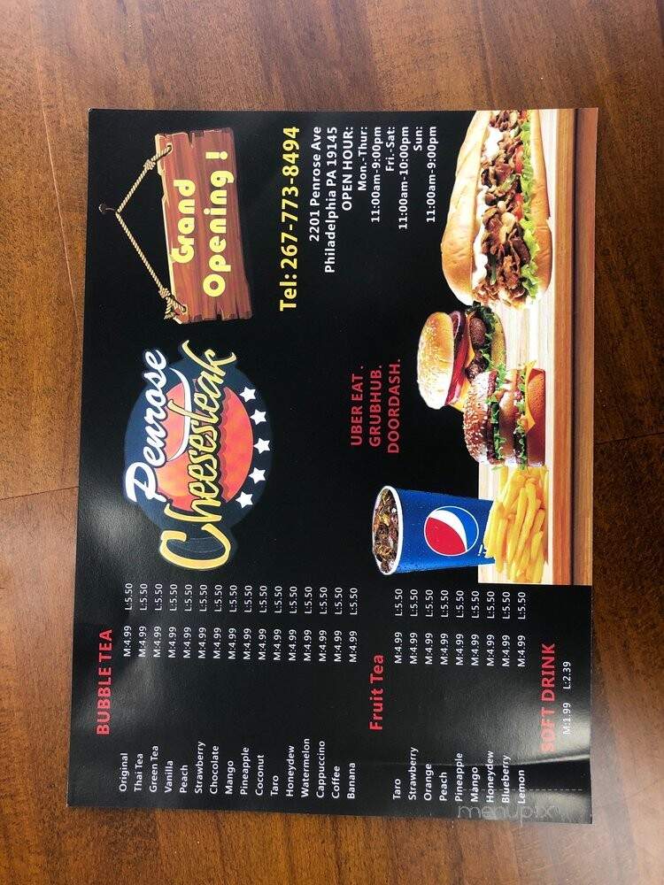 Penrose Cheesesteak - Philadelphia, PA menu_pic