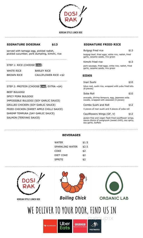 Dosirak - Los Angeles, CA menu_pic