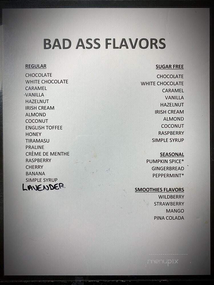Bad Ass Coffee of Hawaii - Pensacola, FL menu_pic