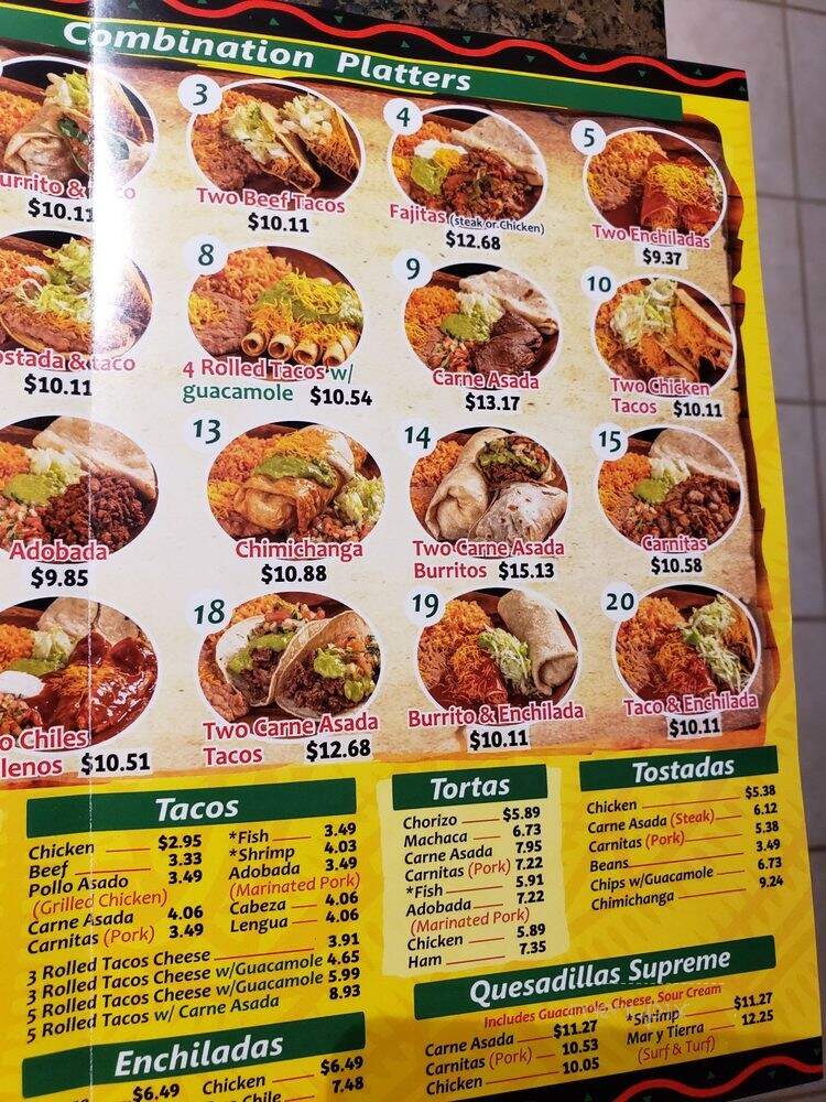 Filiberto's Mexican Food - Tucson, AZ menu_pic