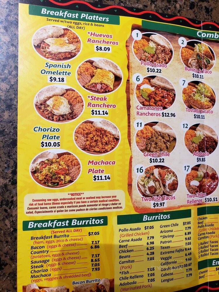 Filiberto's Mexican Food - Tucson, AZ menu_pic
