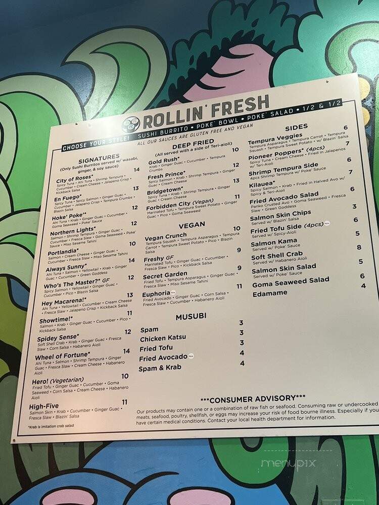 Rollin' Fresh - Portland, OR menu_pic