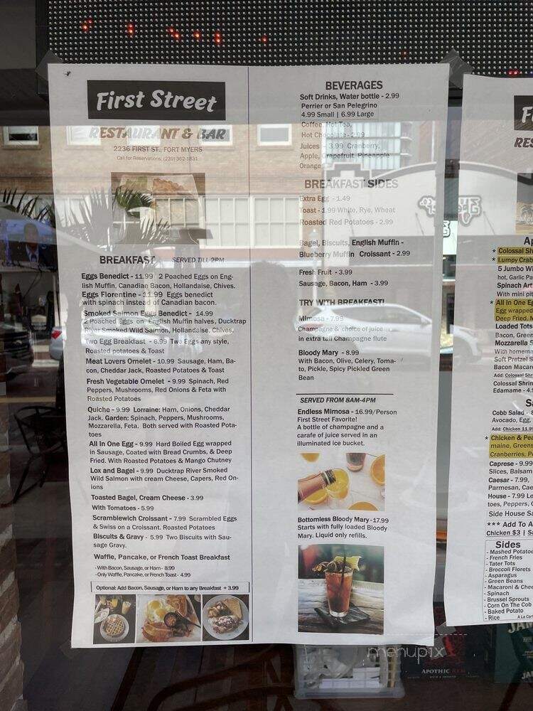 First Street Restaurant & Bar - Fort Myers, FL menu_pic